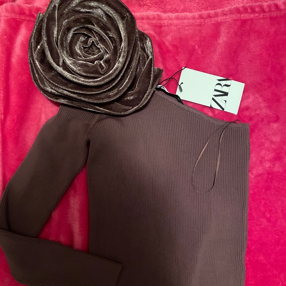 Zara Asymmetrical Floral Top